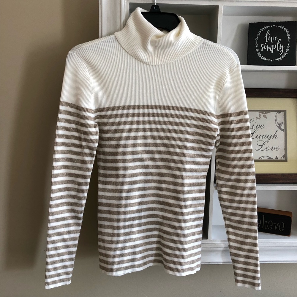 Liz Claiborne striped turtleneck sweater , size S